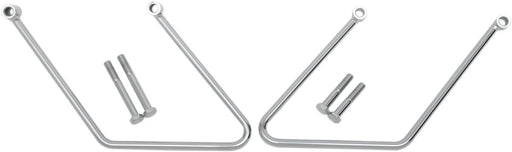 Drag Specialties Chrome Saddlebag Support Brackets Silver Left Right Steel Pair
