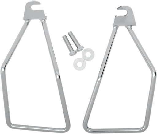 Drag Specialties Chrome Saddlebag Support Brackets Silver Left Right Steel Pair