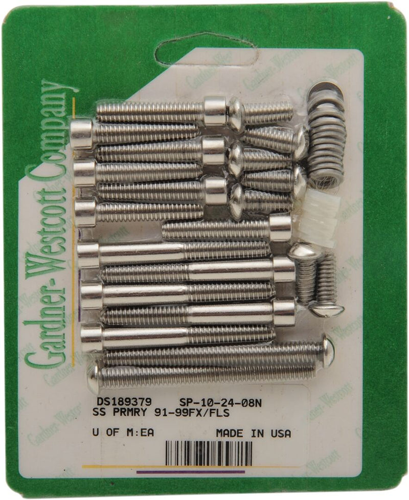 Gardner-Westcott Primary Clutch/Chain Cover Bolt Kit Natural Polished Silver Socket-Head Clutch Cover Stainless Steel