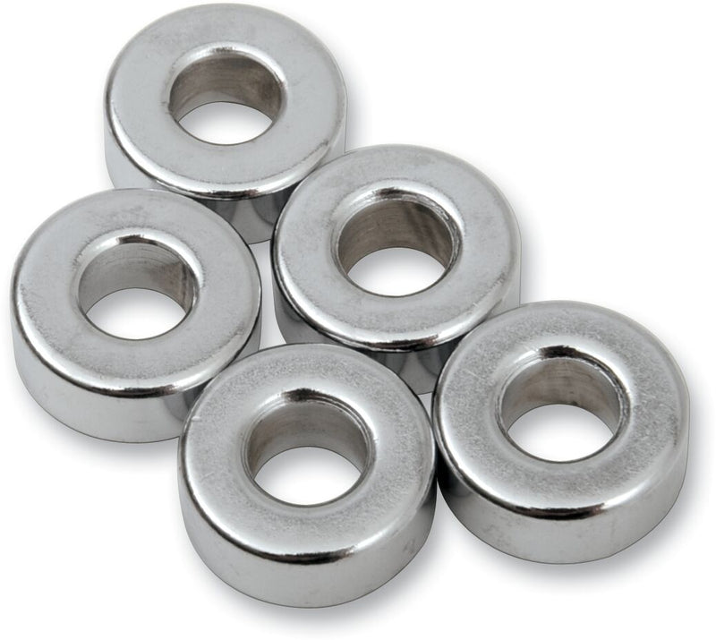 Drag Specialties Replacement Spacers Silver Smooth Steel 5 Pack