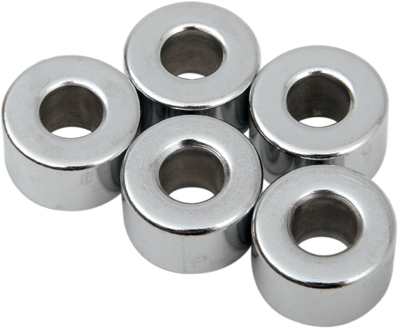 Drag Specialties Replacement Spacers Silver Smooth Steel 5 Pack - MPB503