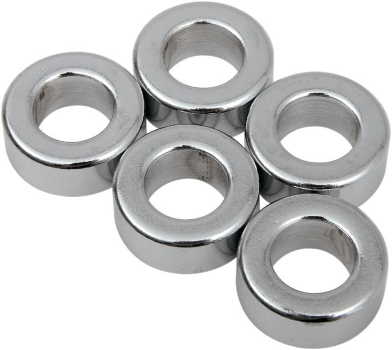 Drag Specialties Replacement Spacers Silver Smooth Steel 5 Pack - MPB508