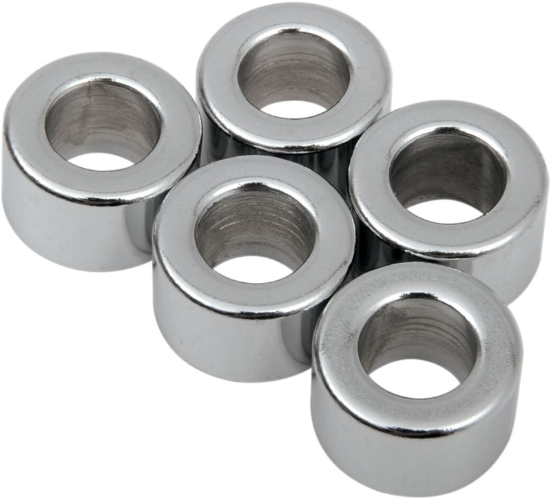 Drag Specialties Replacement Spacers Silver Smooth Steel 5 Pack - MPB509