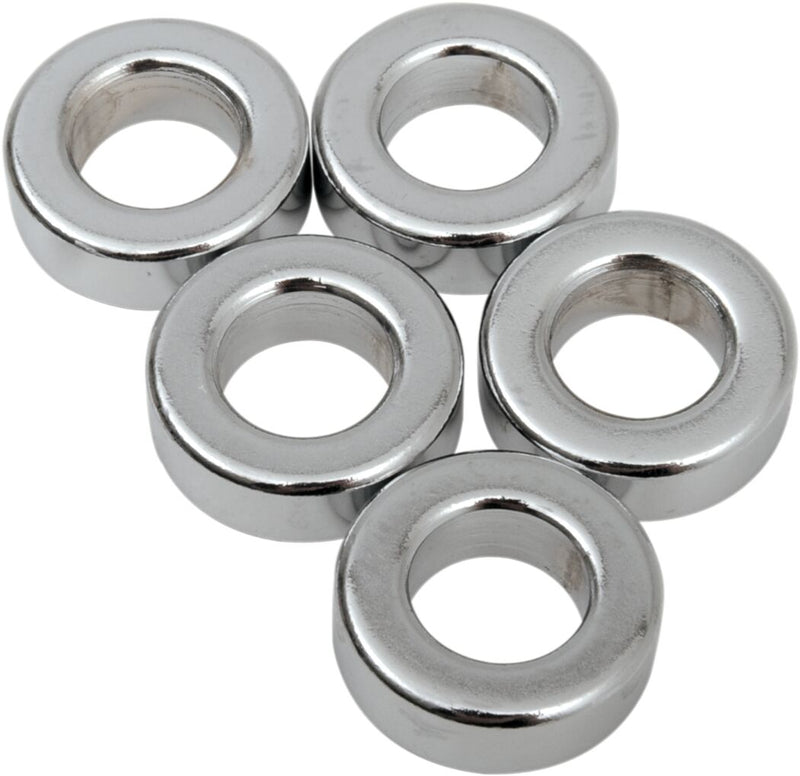 Drag Specialties Replacement Spacers Silver Smooth Steel 5 Pack - MPB514