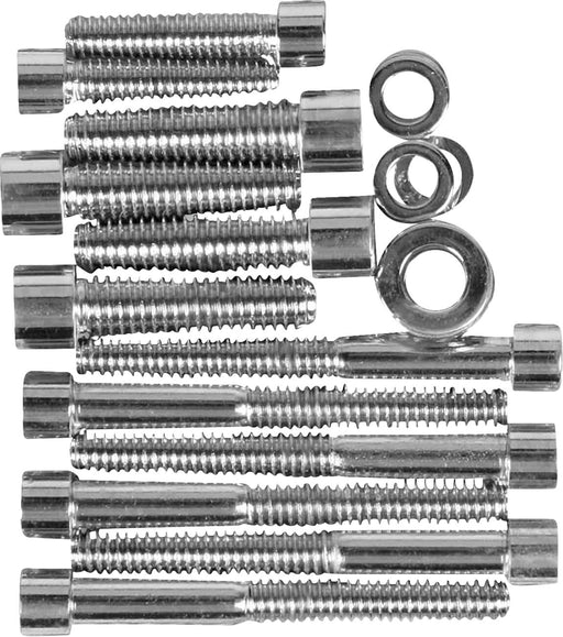 Drag Specialties Transmission Side Cover Bolt Set Chrome Silver Smooth Socket-Head