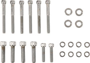 Drag Specialties Transmission Side Cover Bolt Set Chrome Silver Knurled Socket-Head