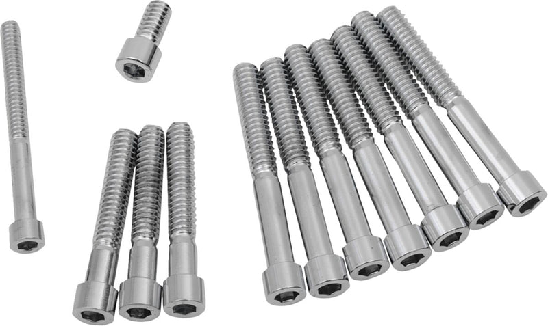 Drag Specialties Primary Cover Only Bolt Kit Chrome Silver Smooth Socket-Head - MK346S