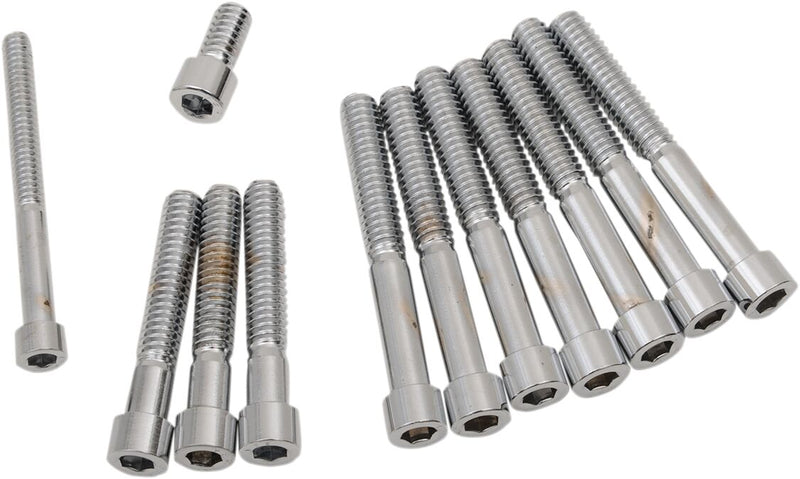 Drag Specialties Primary Cover Only Bolt Kit Chrome Silver Smooth Socket-Head