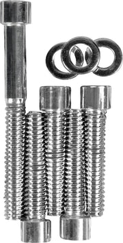 Drag Specialties Transmission Top Cover Bolt Set Chrome Silver Knurled Socket-Head - MK360S