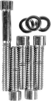 Drag Specialties Transmission Top Cover Bolt Set Chrome Silver Knurled Socket-Head