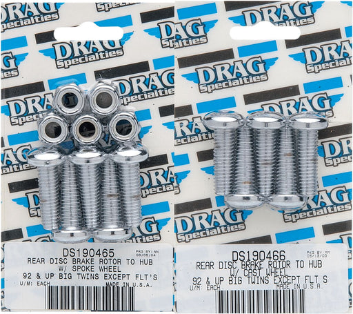 Drag Specialties Disc Brake Hub Mounting Kit Chrome Spoked Wheel Rotor Steel