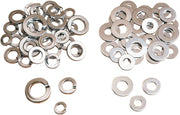 Drag Specialties Washers Washer Kit Silver Lock 36 Pack - MPBDR1