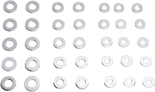 Drag Specialties Washers Washer Kit Silver Flat 35 Pack