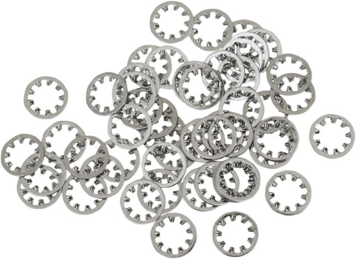 Drag Specialties Inside Star Washers Silver 50 Pack