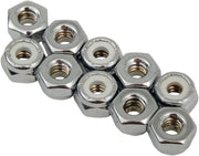 Drag Specialties Replacement Insert Nuts Silver Coarse Thread Fine Thread Nylon 10 Pack