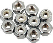 Drag Specialties Replacement Insert Nuts Silver Coarse Thread Fine Thread Nylon 10 Pack - MPB272