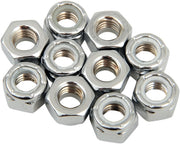 Drag Specialties Replacement Insert Nuts Silver Coarse Thread Fine Thread Nylon 10 Pack - MPB275