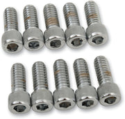 Drag Specialties Socket-Head Bolts Silver Knurled 10 Pack