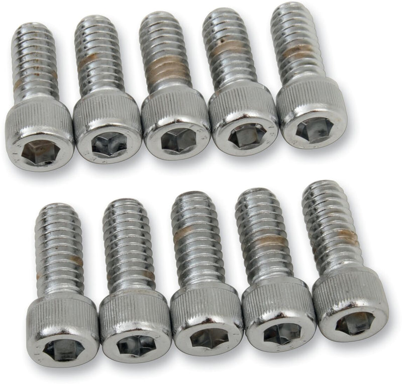 Drag Specialties Socket-Head Bolts Silver Knurled 10 Pack