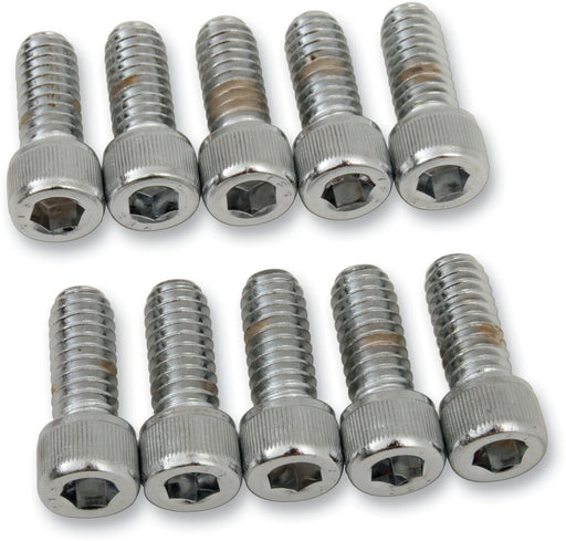 Drag Specialties Socket-Head Bolts Silver Knurled 10 Pack