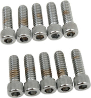 Drag Specialties Socket-Head Bolts Silver Knurled 10 Pack