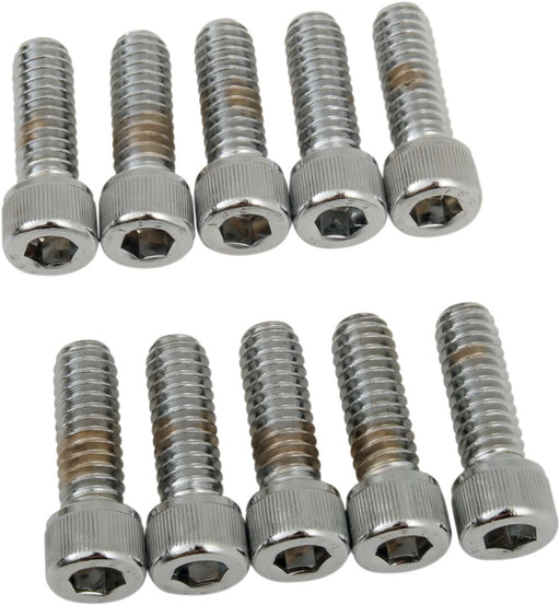 Drag Specialties Socket-Head Bolts Silver Knurled 10 Pack