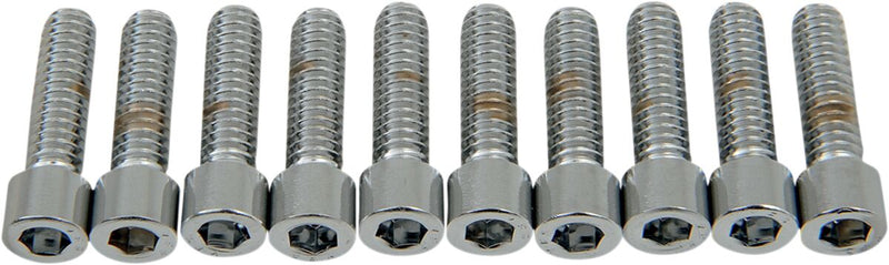 Drag Specialties Socket-Head Bolts Silver Smooth 10 Pack
