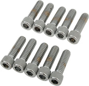 Drag Specialties Socket-Head Bolts Silver Knurled 10 Pack