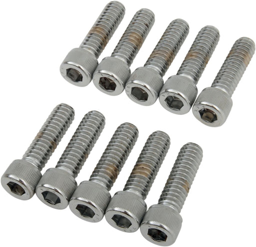 Drag Specialties Socket-Head Bolts Silver Knurled 10 Pack