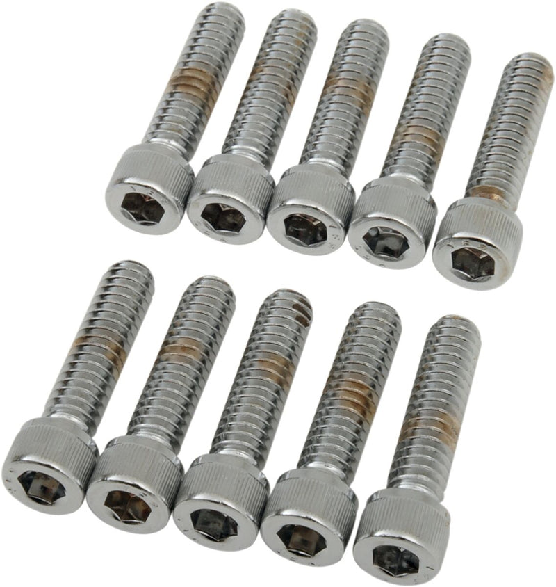Drag Specialties Socket-Head Bolts Silver Knurled 10 Pack