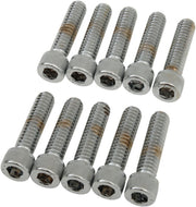 Drag Specialties Socket-Head Bolts Silver Knurled 10 Pack - MPB181