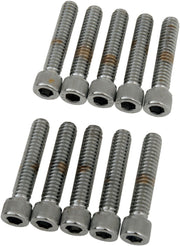 Drag Specialties Socket-Head Bolts Silver Knurled 10 Pack