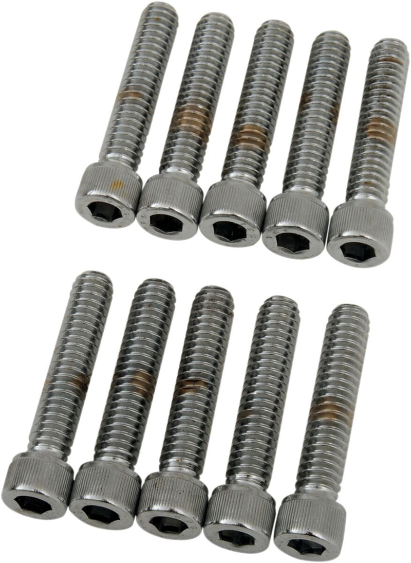 Drag Specialties Socket-Head Bolts Silver Knurled 10 Pack
