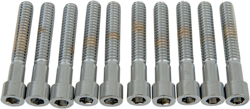 Drag Specialties Socket-Head Bolts Silver Smooth 10 Pack - MPB183S