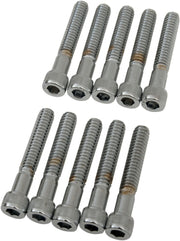 Drag Specialties Socket-Head Bolts Silver Knurled 10 Pack - MPB183