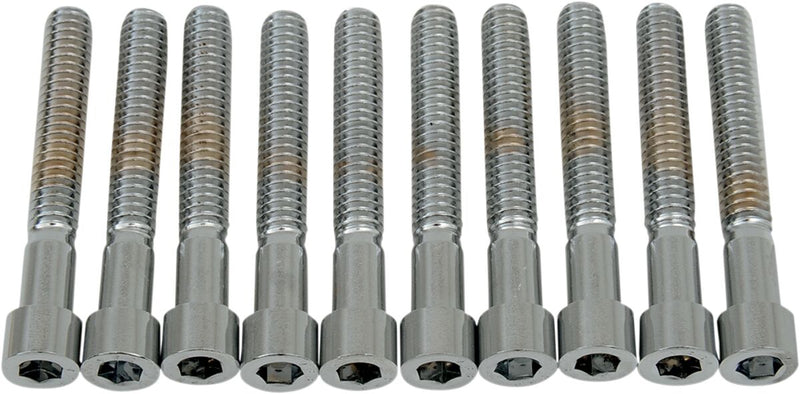 Drag Specialties Socket-Head Bolts Silver Smooth 10 Pack - MPB184S