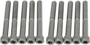 Drag Specialties Socket-Head Bolts Silver Knurled 10 Pack