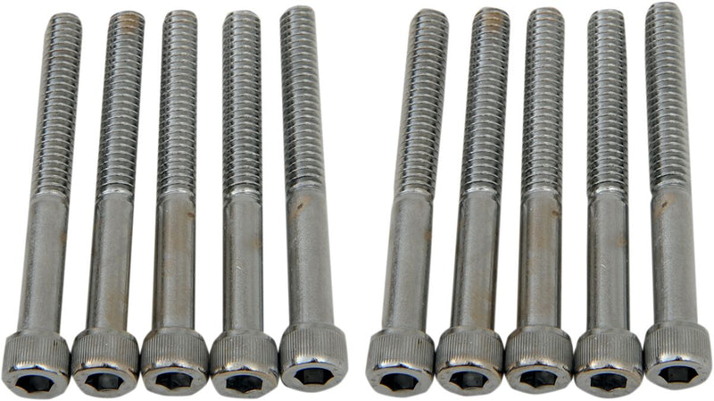 Drag Specialties Socket-Head Bolts Silver Knurled 10 Pack