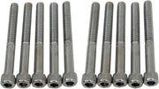 Drag Specialties Socket-Head Bolts Silver Knurled 10 Pack - MPB186