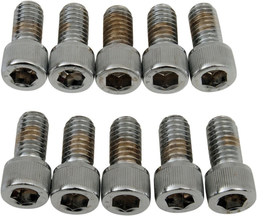 Drag Specialties Socket-Head Bolts Silver Knurled 10 Pack
