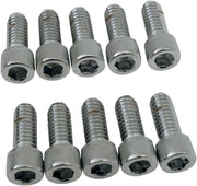 Drag Specialties Socket-Head Bolts Silver Knurled 10 Pack