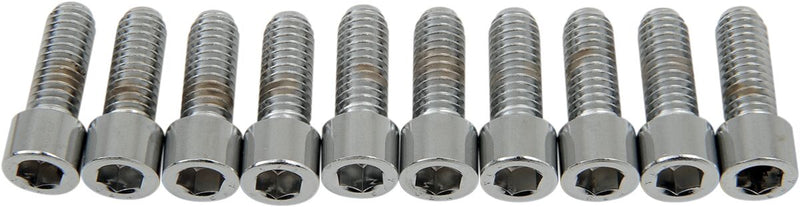 Drag Specialties Socket-Head Bolts Silver Smooth 10 Pack