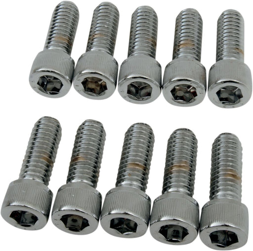Drag Specialties Socket-Head Bolts Silver Knurled 10 Pack