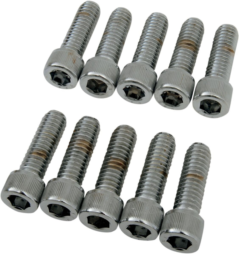 Drag Specialties Socket-Head Bolts Silver Knurled 10 Pack