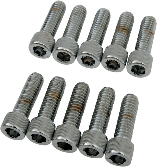 Drag Specialties Socket-Head Bolts Silver Knurled 10 Pack