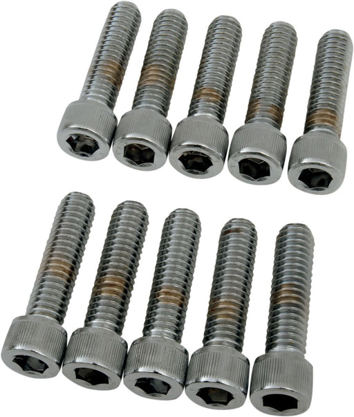 Drag Specialties Socket-Head Bolts Silver Knurled 10 Pack