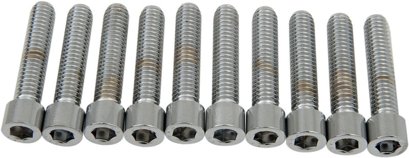 Drag Specialties Socket-Head Bolts Silver Smooth 10 Pack - MPB219S
