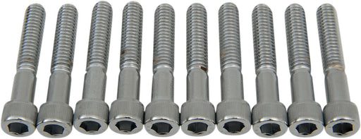 Drag Specialties Socket-Head Bolts Silver Knurled 10 Pack