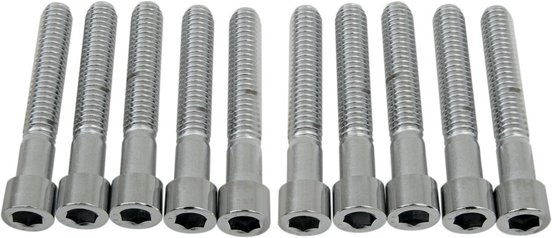 Drag Specialties Socket-Head Bolts Silver Smooth 10 Pack