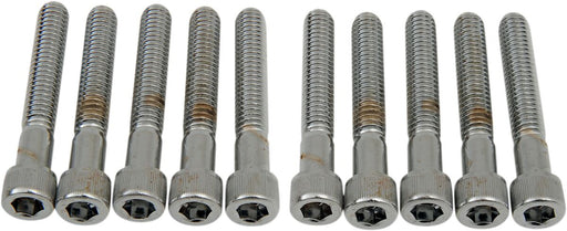 Drag Specialties Socket-Head Bolts Silver Knurled 10 Pack